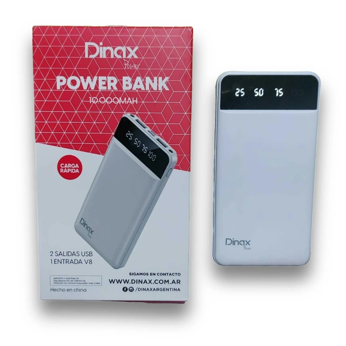 Power Bank Dinax 10000mAh con Pantalla Digital